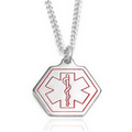 Oneida Medical ID Stainless Steel Necklace Hexagon 27 In